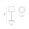 SIGOR battery table lamp NUINDIE MINI USB-C up / down, with USB connection, CCT Switch, with touch dimmer IP54, gold anodised dimmable