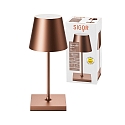 SIGOR battery table lamp NUINDIE MINI USB-C round IP54, bronze anodised dimmable