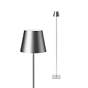 SIGOR battery floor lamp NUINDIE USB-C up / down, with USB connection, CCT Switch, with touch dimmer IP54, silver dimmable
