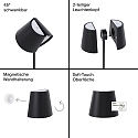 SIGOR battery table lamp NUINDIE TANGO with USB connection, CCT Switch, with touch dimmer, magnetic mounting IP20