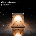SIGOR battery table lamp NUTALIS 10X10CM cube shape, CCT Switch, with touch dimmer, with charger IP54, fire red dimmable