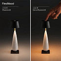 SIGOR battery table lamp THALA round, CCT Switch, with touch dimmer IP65, night black, white ceramic dimmable