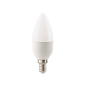 LED Light bulb candle ECOLUX, 230V, � 3.5cm / L 10.2cm, E14, 5.5W 2700K 470lm 250�, not dimmable, opal