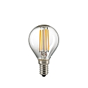 LED Filament light bulb DROP, 230V, � 4.5cm / L 8cm, E14, 4.5W 2700K 470lm 300�, dimmable, clear