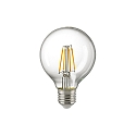 LED Filament Globe lamp G80, E27, 7W 2700K 806lm 300�, CRi> 90, dimmable, clear