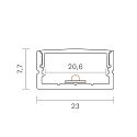 SIGOR Surface profile 20 - for LED Strips up to 2.06cm width, for wall and ceiling mounting, length 100cm