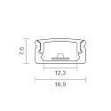 SIGOR Surface profile FLAT 12 - for LED Strips up to 1.23cm width, for wall and ceiling mounting, length 200cm