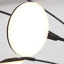 Mexlite floor lamp SYNNA 5 flames, rotatable, with flex arm, direct / indirect, with cord dimmer IP20, black matt dimmable