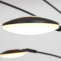 Mexlite floor lamp SYNNA 5 flames, rotatable, with flex arm, direct / indirect, with cord dimmer IP20, black matt dimmable