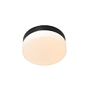 Steinhauer outdoor ceiling luminaire IKARO small, round, cylindrical IP44, black matt dimmable