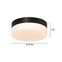 Steinhauer outdoor ceiling luminaire IKARO small, round, cylindrical IP44, black matt dimmable