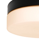 Steinhauer outdoor ceiling luminaire IKARO small, round, cylindrical IP44, black matt dimmable
