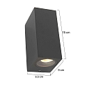 Steinhauer Steinhauer Outdoor wall luminaire LOGAN, 2 flames, GU10, round, black