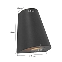 Steinhauer Steinhauer Outdoor wall luminaire LOGAN, 2 flames, GU10, oval, black