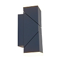 Steinhauer Steinhauer Outdoor wall luminaire JACK, 2 flames, LED, square, black