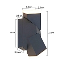 Steinhauer Steinhauer Outdoor wall luminaire JACK, 2 flames, LED, square, black