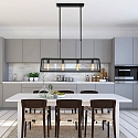 Mexlite Mexlite Pendant luminaire BUCKLEY, 4 flames, black