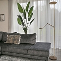 Steinhauer Floor lamp ZODIAC LED, 2 flames, with reading arm, bronze