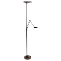Steinhauer Steinhauer Floor lamp ZODIAC LED, 2 flames, with reading arm, silver