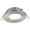Steinhauer recessed luminaire P�LITE SPOT round, rigid, with open cable GU10 IP44, steel brushed dimmable