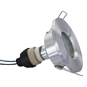 Steinhauer recessed luminaire P�LITE SPOT round, rigid, with open cable GU10 IP44, steel brushed dimmable