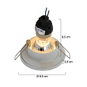 Steinhauer recessed luminaire P�LITE SPOT round, rigid, with open cable GU10 IP44, white matt dimmable