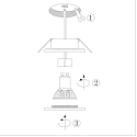 recessed luminaire P�LITE SPOT round, rigid, with open cable GU10 IP44