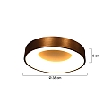 Steinhauer ceiling luminaire RINGLEDE LED round LED IP20, bronze, white dimmable