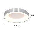 Steinhauer ceiling luminaire RINGLEDE - � 38CM round, medium, direct / indirect IP20, silver brushed dimmable
