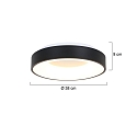 Steinhauer ceiling luminaire RINGLEDE - � 38CM round, medium, direct / indirect IP20, black matt dimmable