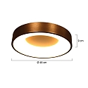 Steinhauer ceiling luminaire RINGLEDE LED round LED IP20, bronze, white dimmable