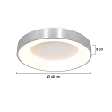 Steinhauer ceiling luminaire RINGLEDE - � 48CM large, round, direct / indirect IP20, silver brushed dimmable