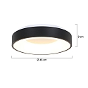 Steinhauer ceiling luminaire RINGLEDE - � 48CM large, round, direct / indirect IP20, black matt dimmable