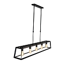 Mexlite pendant luminaire BUCKLEY 5 flames, adjustable E27 IP20, black matt dimmable