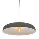 Steinhauer pendant luminaire KRISIP down, 1 flame, flat E27 IP20, grey, mat dimmable