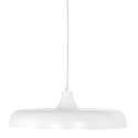 Steinhauer pendant luminaire KRISIP down, 1 flame, flat E27 IP20, white matt dimmable