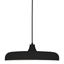 Steinhauer pendant luminaire KRISIP down, 1 flame, flat E27 IP20, black matt dimmable