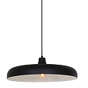 Steinhauer pendant luminaire KRISIP down, 1 flame, flat E27 IP20, black matt dimmable