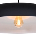 Steinhauer pendant luminaire KRISIP down, 1 flame, flat E27 IP20, black matt dimmable