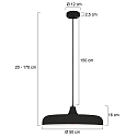 Steinhauer pendant luminaire KRISIP down, 1 flame, flat E27 IP20, black matt dimmable