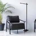 Mexlite floor lamp STEKK tiltable, with touch dimmer IP20, black matt dimmable