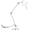 anne light & home table lamp KASKET with switch, with jointed arm, with plug E27 IP20, black matt 