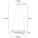 Steinhauer pendant luminaire RINGLEDE - � 48CM large, round, direct / indirect IP20, white matt dimmable