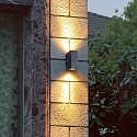 Steinhauer Steinhauer Outdoor wall luminaire, LED, 2 flames, 4W, 2700K, IP44, black