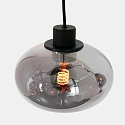 Steinhauer Steinhauer Pendant luminaire REFLEXION, 5 flames, smoky, fitting black