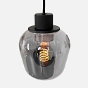 Steinhauer Steinhauer Pendant luminaire REFLEXION, 5 flames, smoky, fitting black