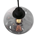 Steinhauer Steinhauer Pendant luminaire REFLEXION, 3 flames, smoky, fitting black