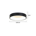 Steinhauer ceiling luminaire RINGLEDE - � 30CM small, round, direct / indirect IP20, black matt dimmable