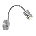 wall luminaire NATASJA with switch, with flex arm GU10 IP20, steel brushed dimmable