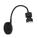 Steinhauer wall luminaire NATASJA with switch, with flex arm GU10 IP20, black matt dimmable